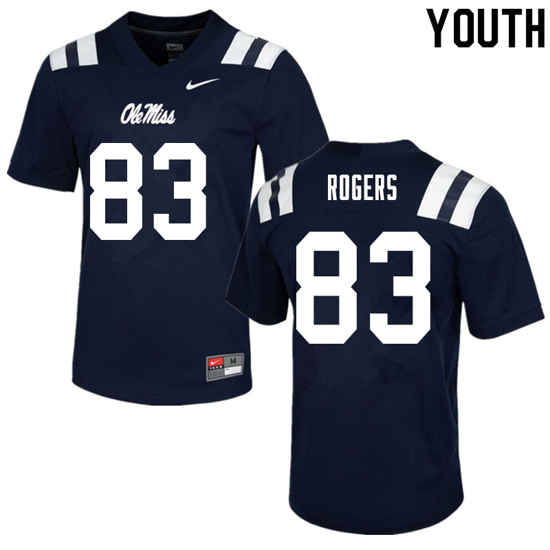 Chase Rogers Ole Miss Rebels NCAA Youth Navy #83 Stitched Limited College Football Jersey GOP1058RB